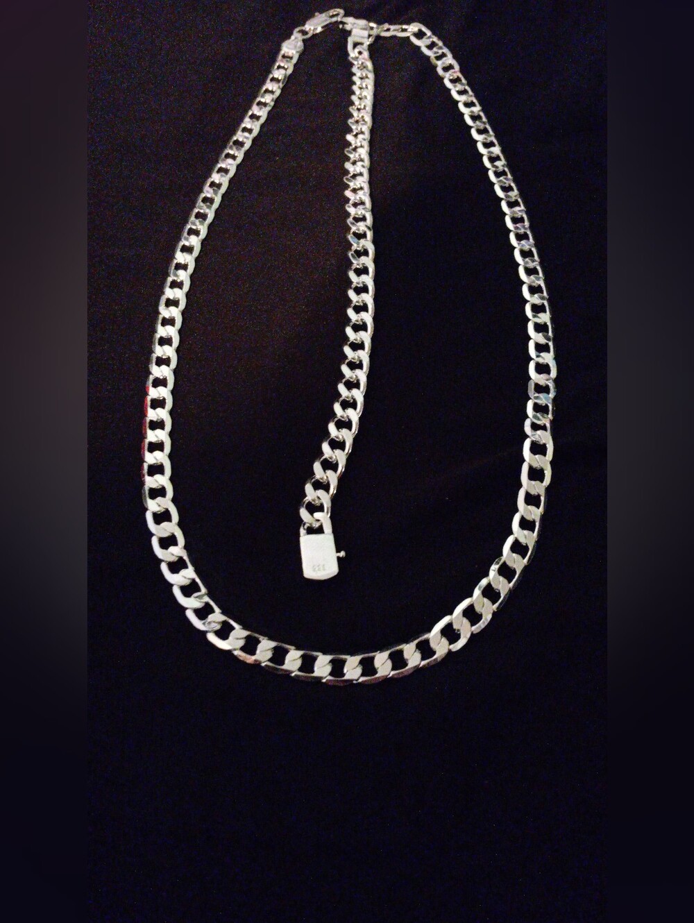 925 Sterling Silver Cuban Link Necklace And Bracelet